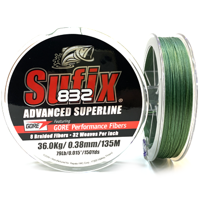 Плетёный шнур SUFIX 832 Advanced Superline Braid Green 0.38мм 135м Плетёный шнур SUFIX 832 Advanced Superline Braid Green 0.38мм 135м