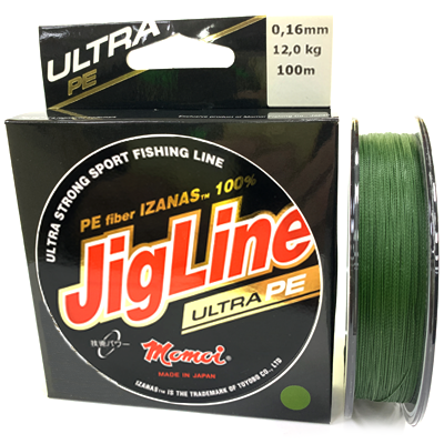 Плетёный шнур MOMOI JigLine Ultra PE Green 0.16мм 100м