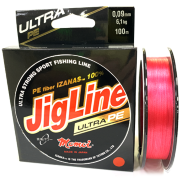 Плетёный шнур MOMOI JigLine Ultra PE Red 0.09мм 100м