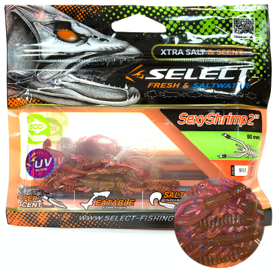 Силиконовая приманка SELECT Sexy Shrimp 2" цвет 900