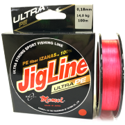 Плетёный шнур MOMOI JigLine Ultra PE Red 0.18мм 100м