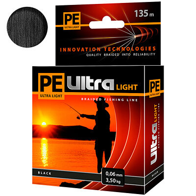 Плетёный шнур PE ULTRA LIGHT Black 0.06мм 135м