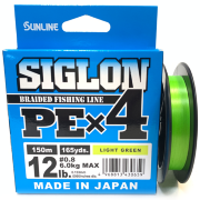 Плетёный шнур SUNLINE Siglon PEх4 Light Green #0.8|0.153мм 150м Плетёный шнур SUNLINE Siglon PEх4 Light Green #0.8|0.153мм 150м