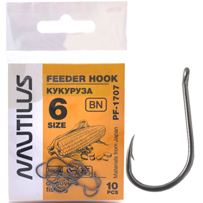 Крюк Nautilus Feeder Hook Кукуруза BN №6 Крюк Nautilus Feeder Hook Кукуруза BN №6