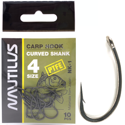 Крюк Nautilus Carp Curved Shank PTFE NK-1 №4