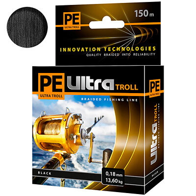 Плетёный шнур PE ULTRA TROLL Black 0.18мм 150м